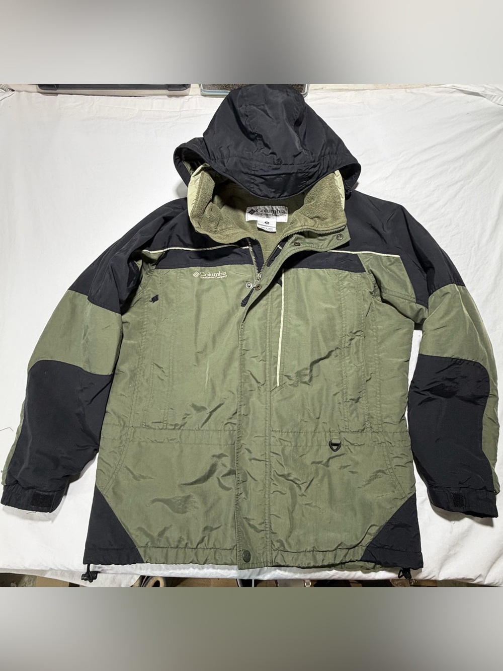 Columbia Olive Green and Black Hooded Winter Jacket